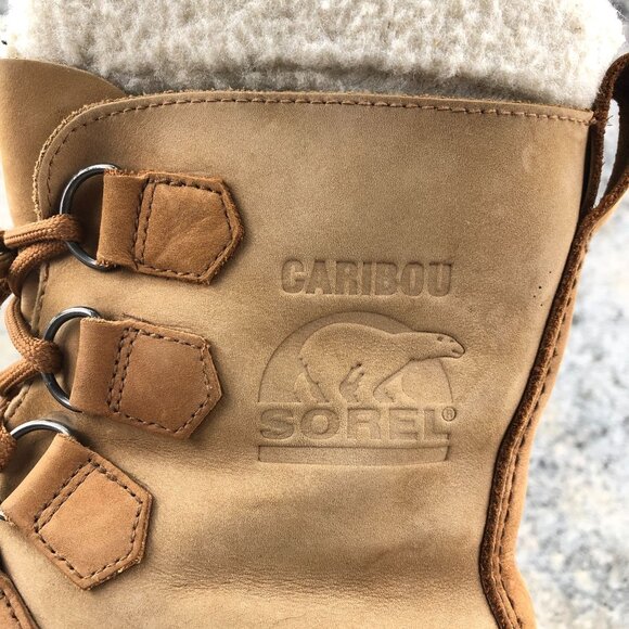 Sorel Women's Size 8 Caribou II Brown Lace-Up Waterproof Sherpa Winter Boots - Picture 8 of 16